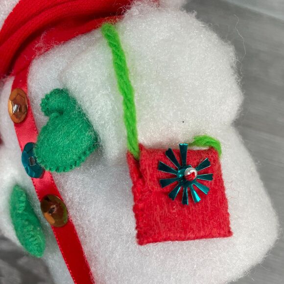 Two Vintage Spun Cotton Batting Snowman and Lady Winter Holiday Christmas Mr Mrs - Picture 6 of 10